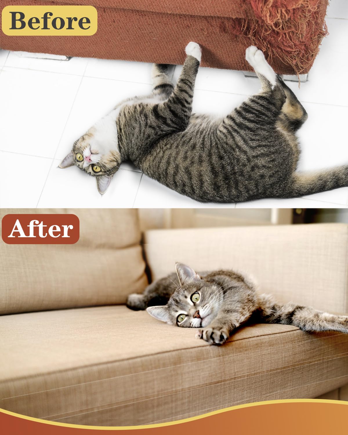 Cat Scratch Tape 2 Rolls Cat Furniture Protector Tape Clear Double Sided Tape Cat Repellent Tape For Effective Scratch Control 4